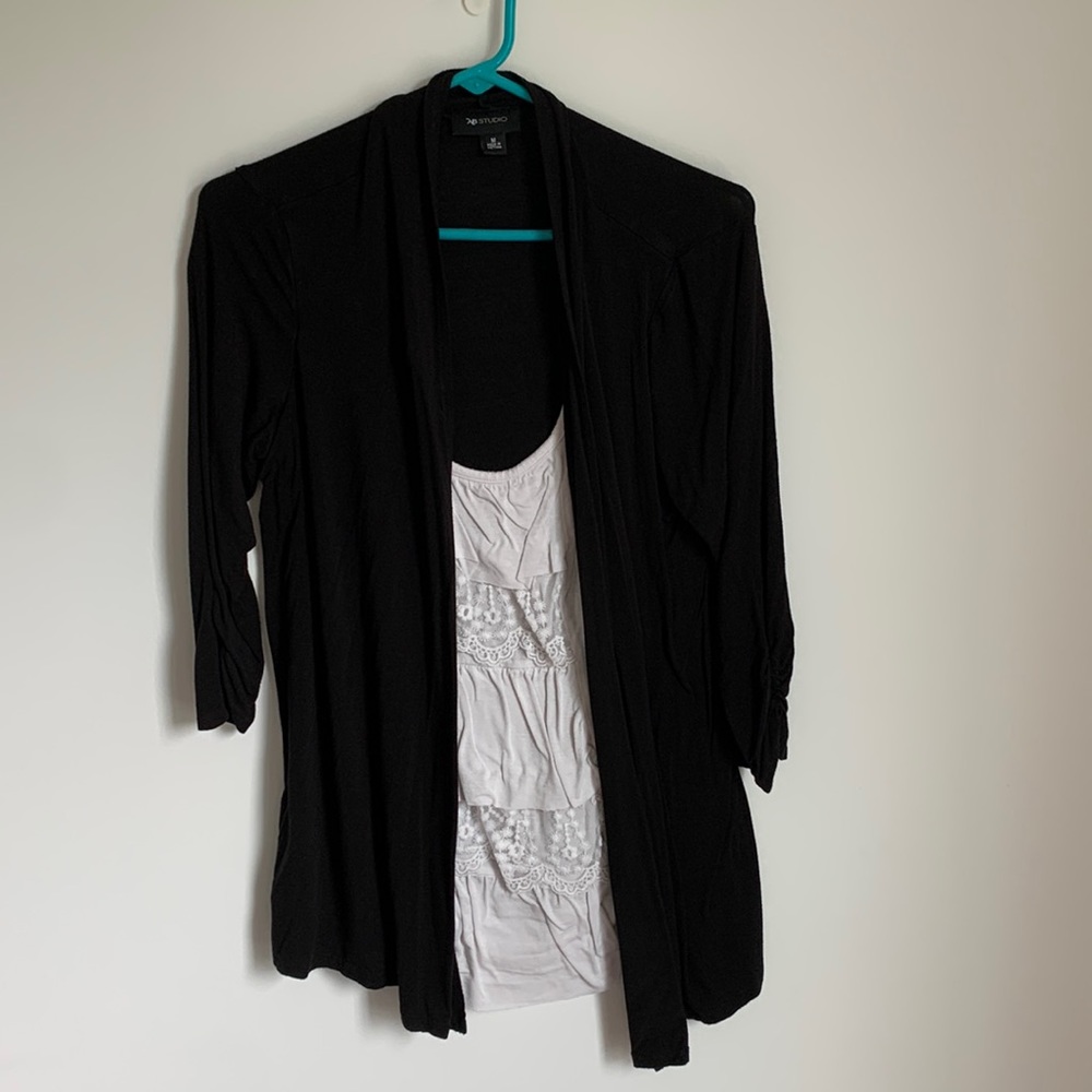 Black and white one piece cardigan